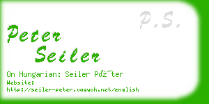 peter seiler business card